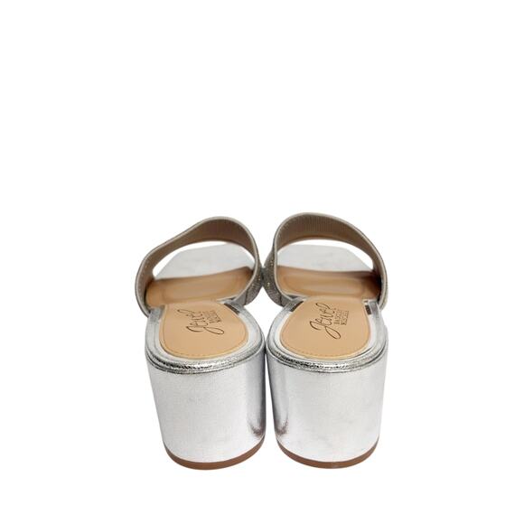 JEWEL BADGLEY MISCHKA HARLYN BLOCK HEELED MULES WITH CRYSTAL VAMP SIZE 7 NEW - Picture 2 of 6